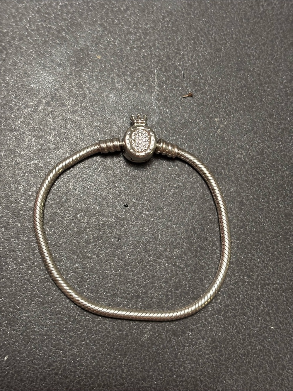Pandora Silver Snake Chain Bracelet with Crown Clasp